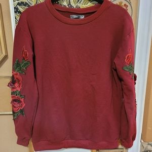 Embroidered flower sweater